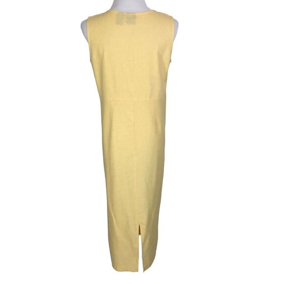 Erika Linen Midi Jacket Dress Button Front Jacket Blouse Eyelet Lace Trim - Picture 7 of 14